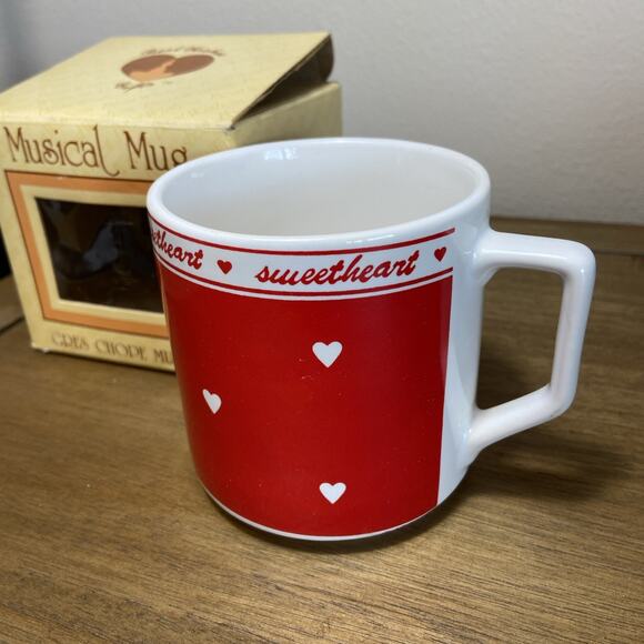 Vintage VTG 1986 Musical Stoneware Melody Mug SWEETHEART Coffee Tea Best Wishes - Picture 5 of 16